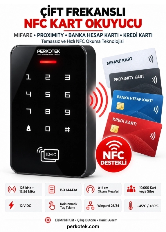 PERKOTEK 37 RP Mifare Proximity ve NFC Kart Okuyucu