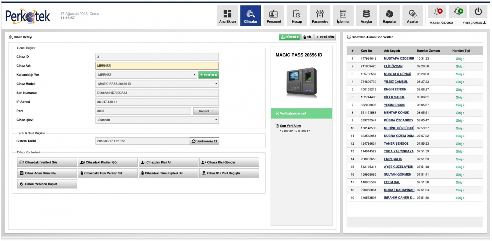 PERKOTEK WEBPDKS Senelik Kiralama-Çalışan Devam Kontrol Yazılımı 