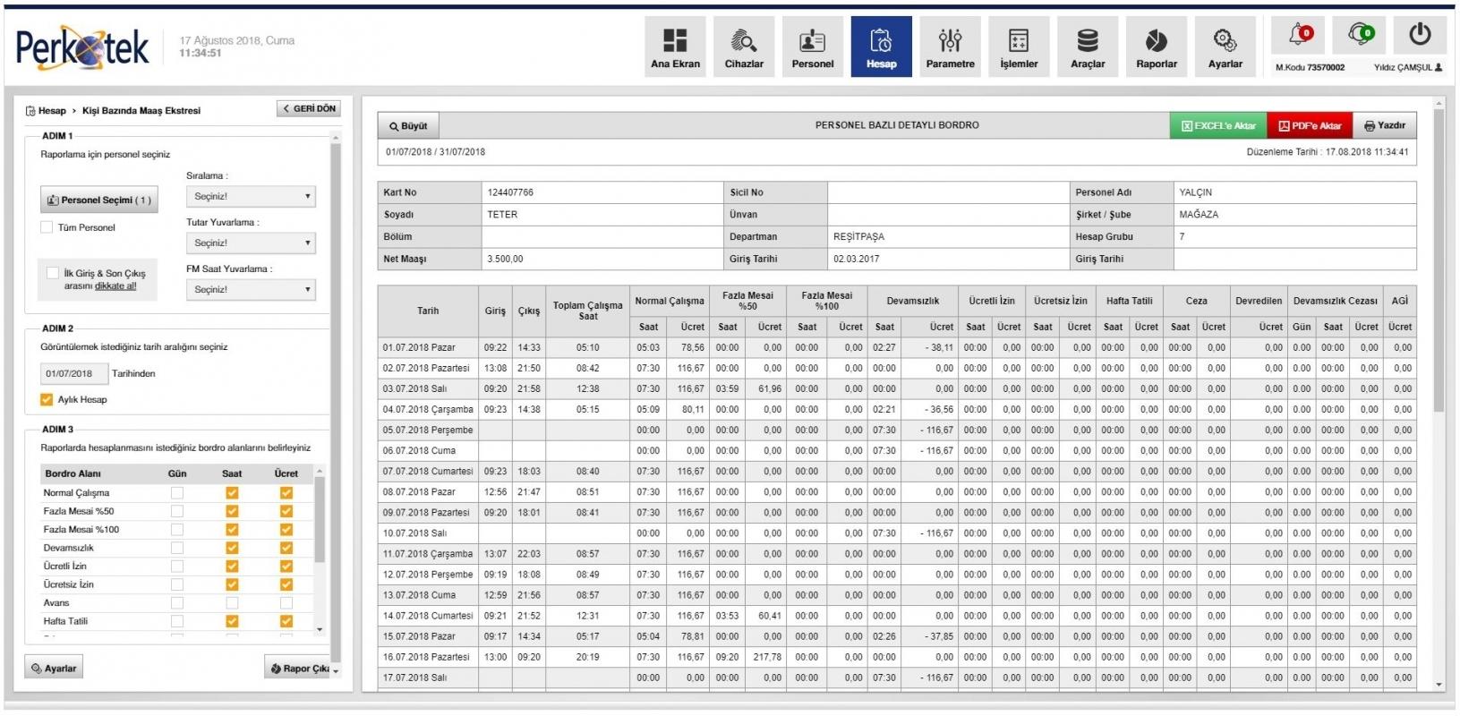 PERKOTEK WEBPDKS Senelik Kiralama-Çalışan Devam Kontrol Yazılımı 