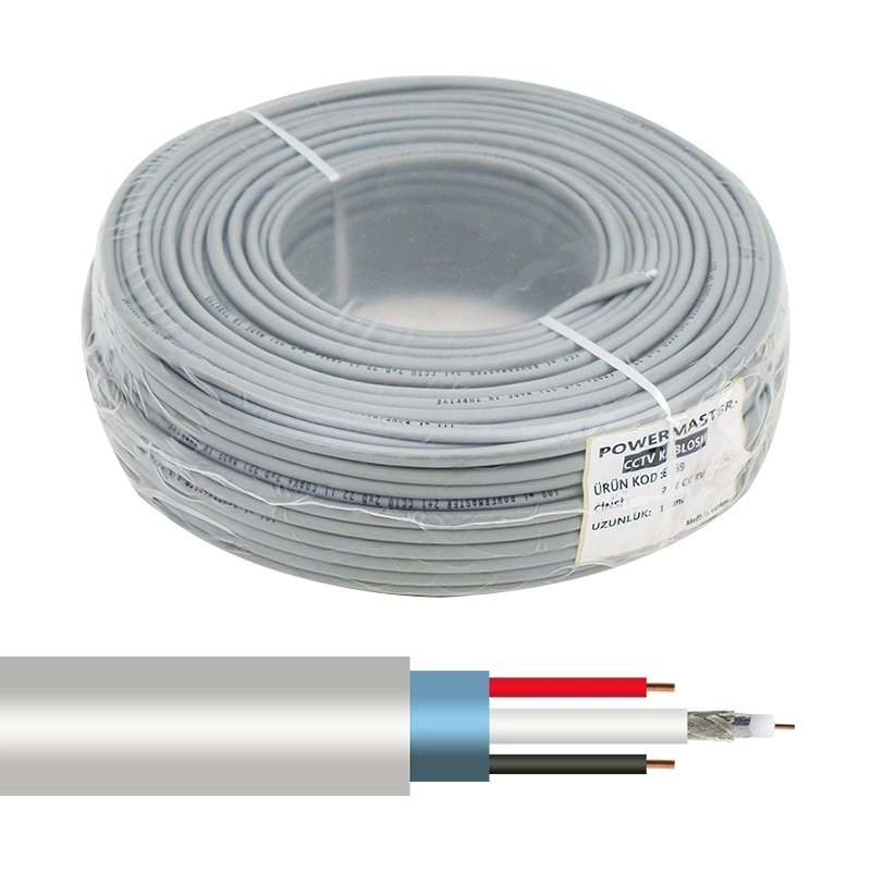 Powermaster 2+1 x 0.22 mm CCA CCTV Kamera Kablosu