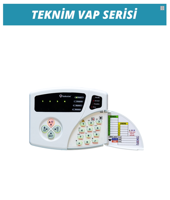 TEKNİM VPC-108 LED KEYPAD, VAP SERİSİ PANELLER İÇİN