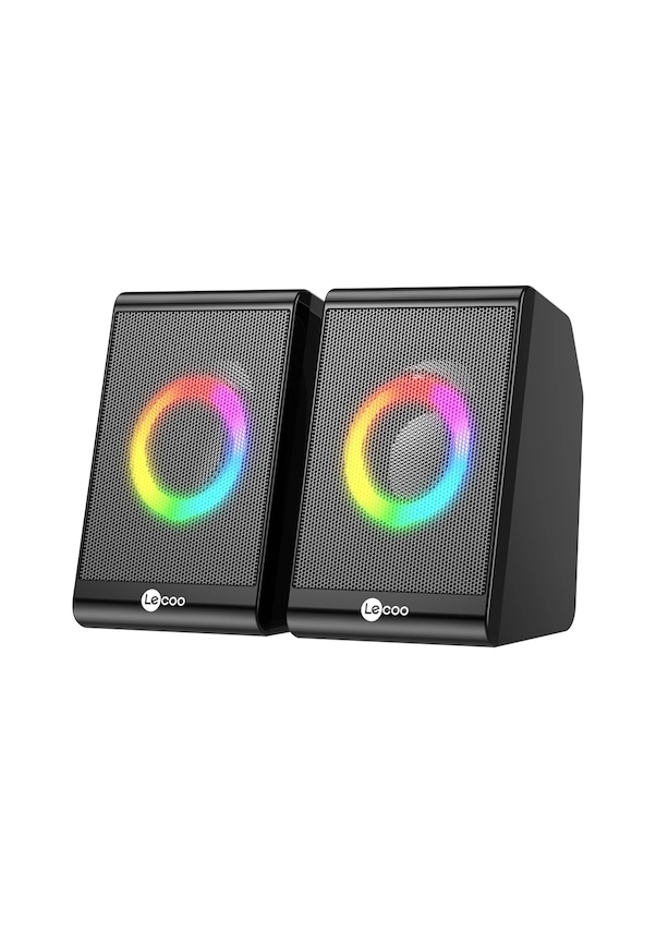 Lecoo DS100 Kablolu 1+1 RGB Gaming Bilgisayar Hoparlör -6W Masaüstü PC Speaker
