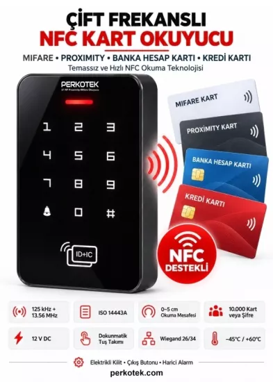 NFC, MIFARE ve Proximity Kartlı Geçiş Terminali