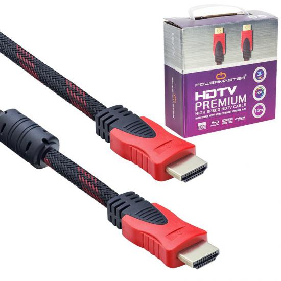 HDMI KABLO 10 METRE ÖRGÜLÜ POŞETLİ POWERMASTER (1.4V - 3D) 5853