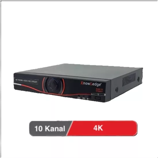 Knowledge 10 Kanal NVR Kayıt Cihazı  4K Güvenlik
